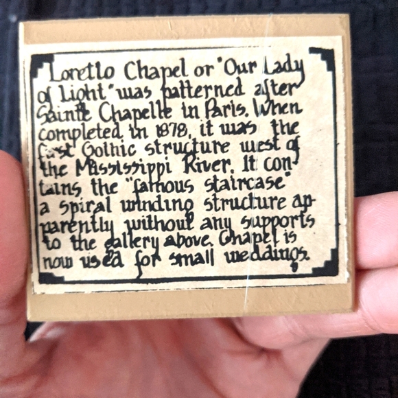 Handmade Loretto Chapel, NM Christmas Ornament.  Beautiful Condition. - Picture 7 of 7